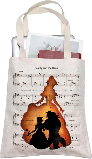 TOBGBE Fairy Tales Gift Beauty Movie Inspired Tote Bag Beauty Fairy Princess Big Capacity Bag For Women Beast Fans Gift