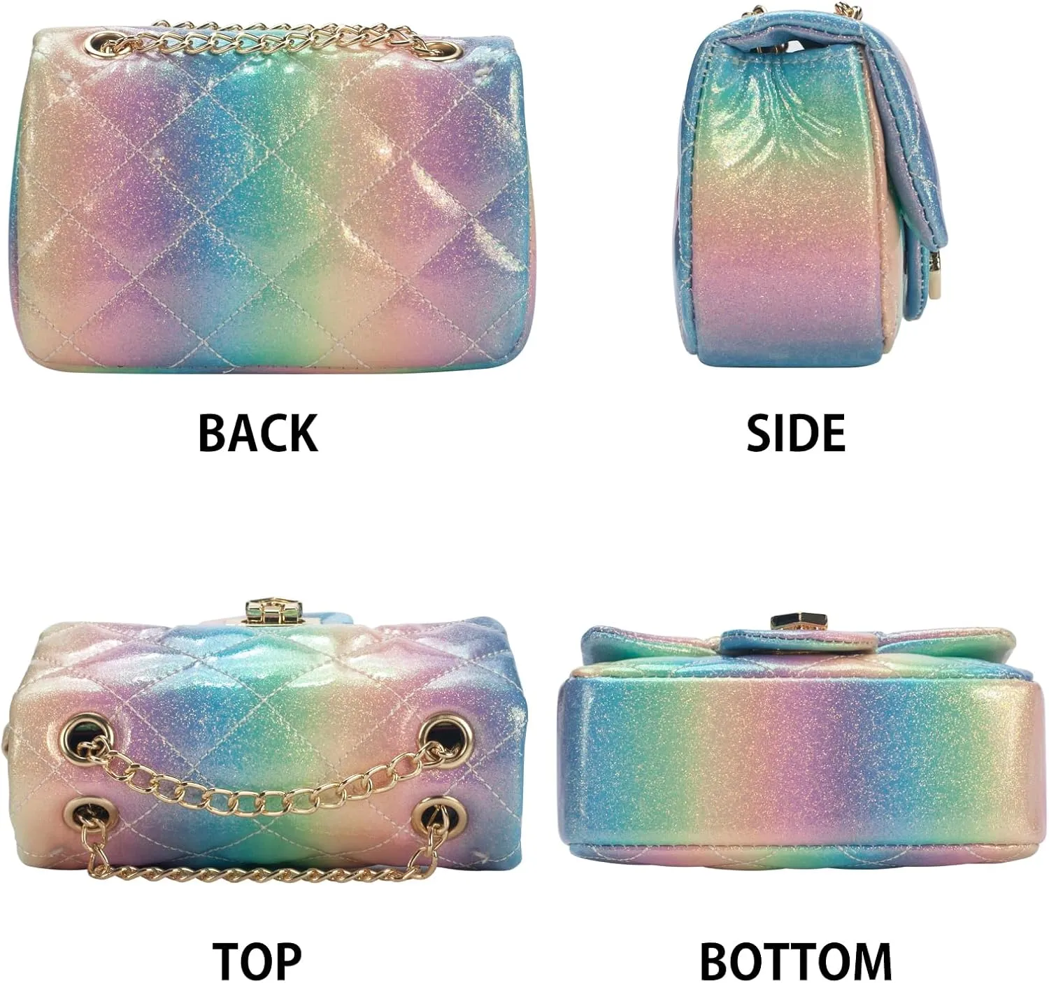 Toddler Purse for Girls Age 3-14, Heart Lock Kids Purse, Cute Crossbody Bag with Chain Strap