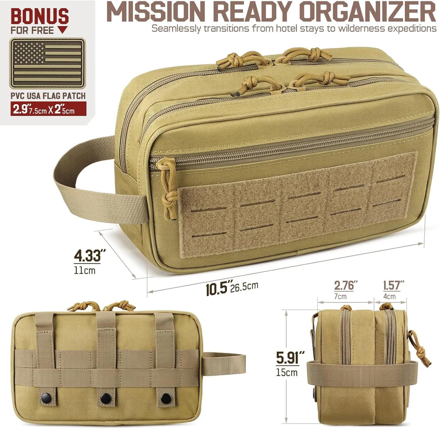 Toiletry Bag for Men, Tactical Dopp Kit Military Hygiene Bag Mens Toiletry Travel Bag MOLLE EDC Pouch Small Toiltries Travel Bathroom Shaving Kit Shower Bags