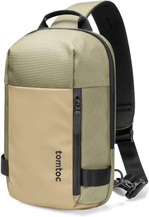 tomtoc Compact Sling Bag, Crossbody Chest Shoulder Bag for 11 inch 2025 iPad A16, iPad Air M3&M2, iPad Pro M4, M2&M1, Nintendo Switch 2/Switch/OLED, Slim Lightweight Daypack for Daily Use - XS Size