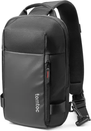 tomtoc Compact Sling Bag, Crossbody Chest Shoulder Bag for 11 inch 2025 iPad A16, iPad Air M3&M2, iPad Pro M4, M2&M1, Nintendo Switch 2/Switch/OLED, Slim Lightweight Daypack for Daily Use - XS Size