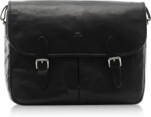 Tony Perotti Lorenzo 14.5" Italian Leather Laptop Bag for Men - Leather Computer Briefcase Saddleback Messenger Bag