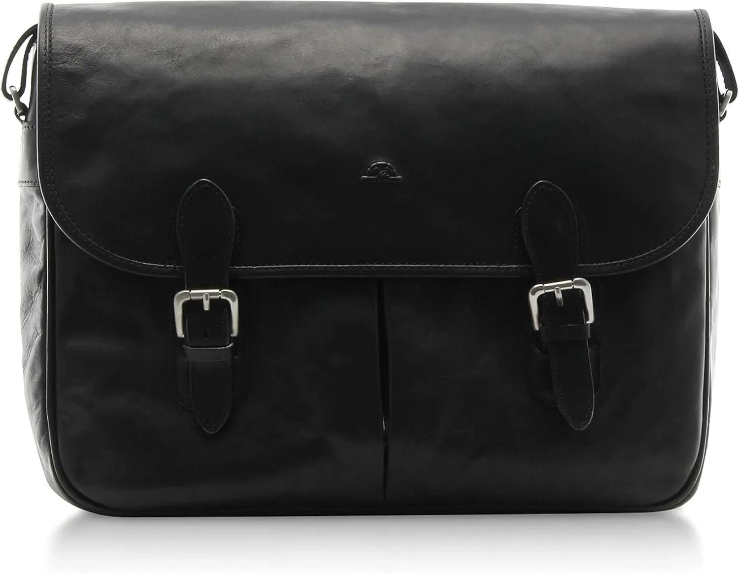 Tony Perotti Lorenzo 14.5" Italian Leather Laptop Bag for Men - Leather Computer Briefcase Saddleback Messenger Bag