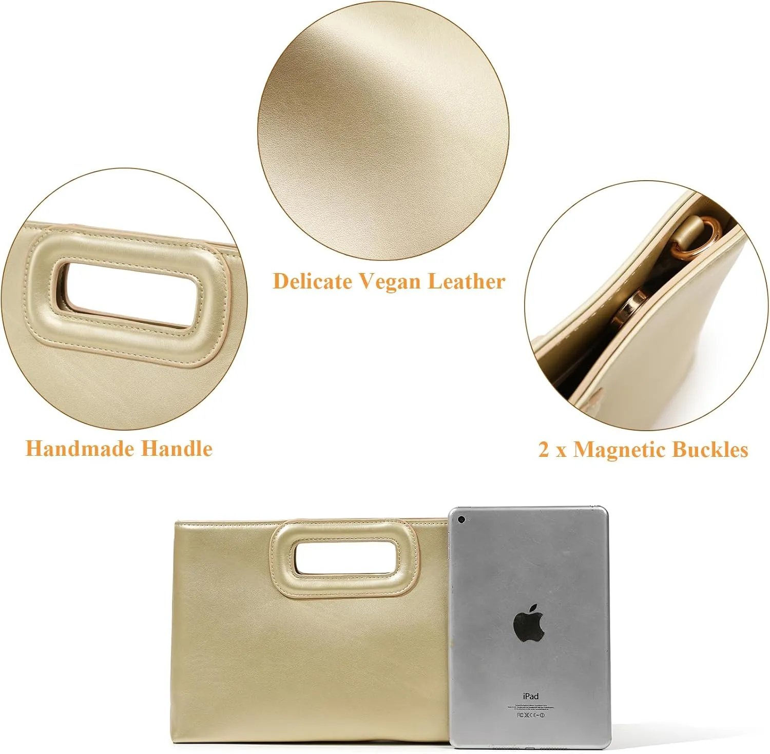 Top Handle Clutch Handbags for Women, Evening Handbag Shoulder Crossbody Purse with Gold Chain