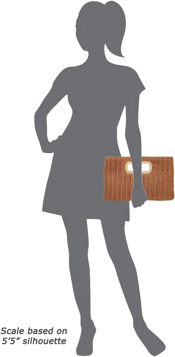 Top Handle Straw Clutch