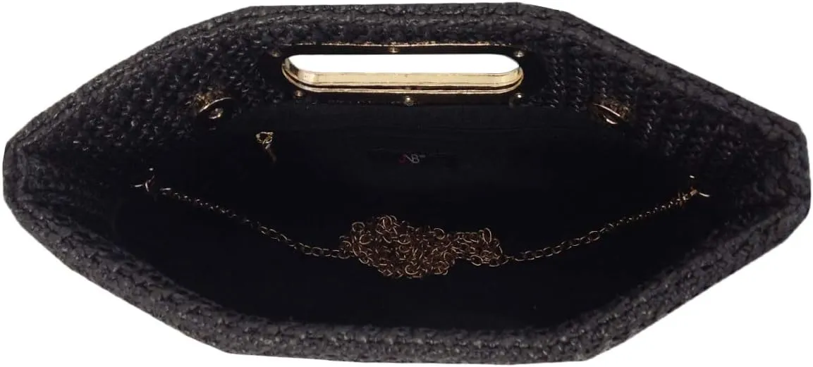 Top Handle Straw Clutch