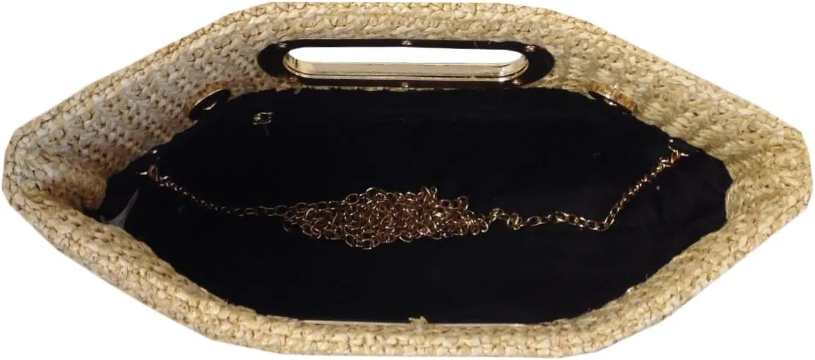 Top Handle Straw Clutch