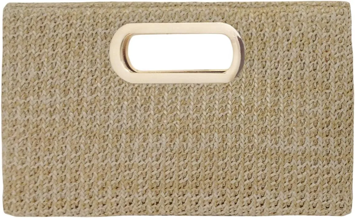 Top Handle Straw Clutch