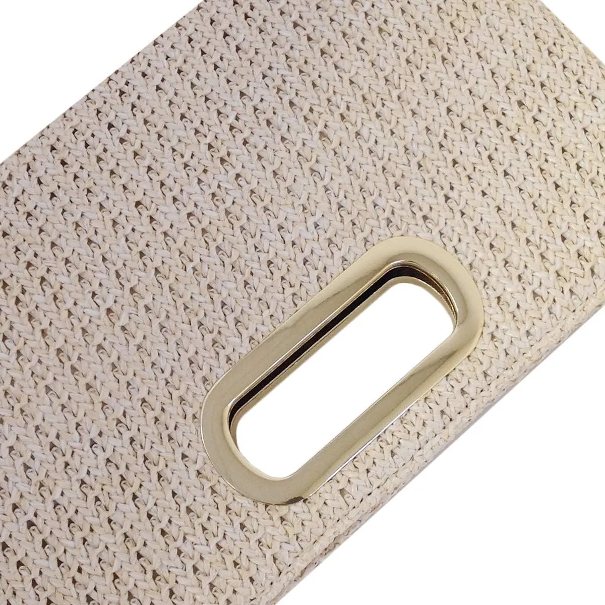 Top Handle Straw Clutch