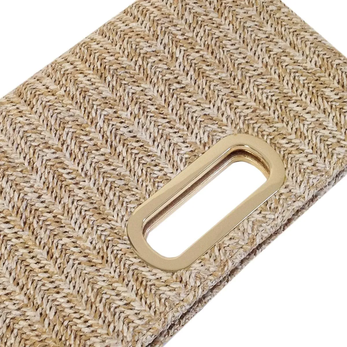Top Handle Straw Clutch