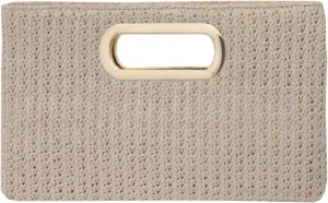Top Handle Straw Clutch