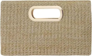 Top Handle Straw Clutch