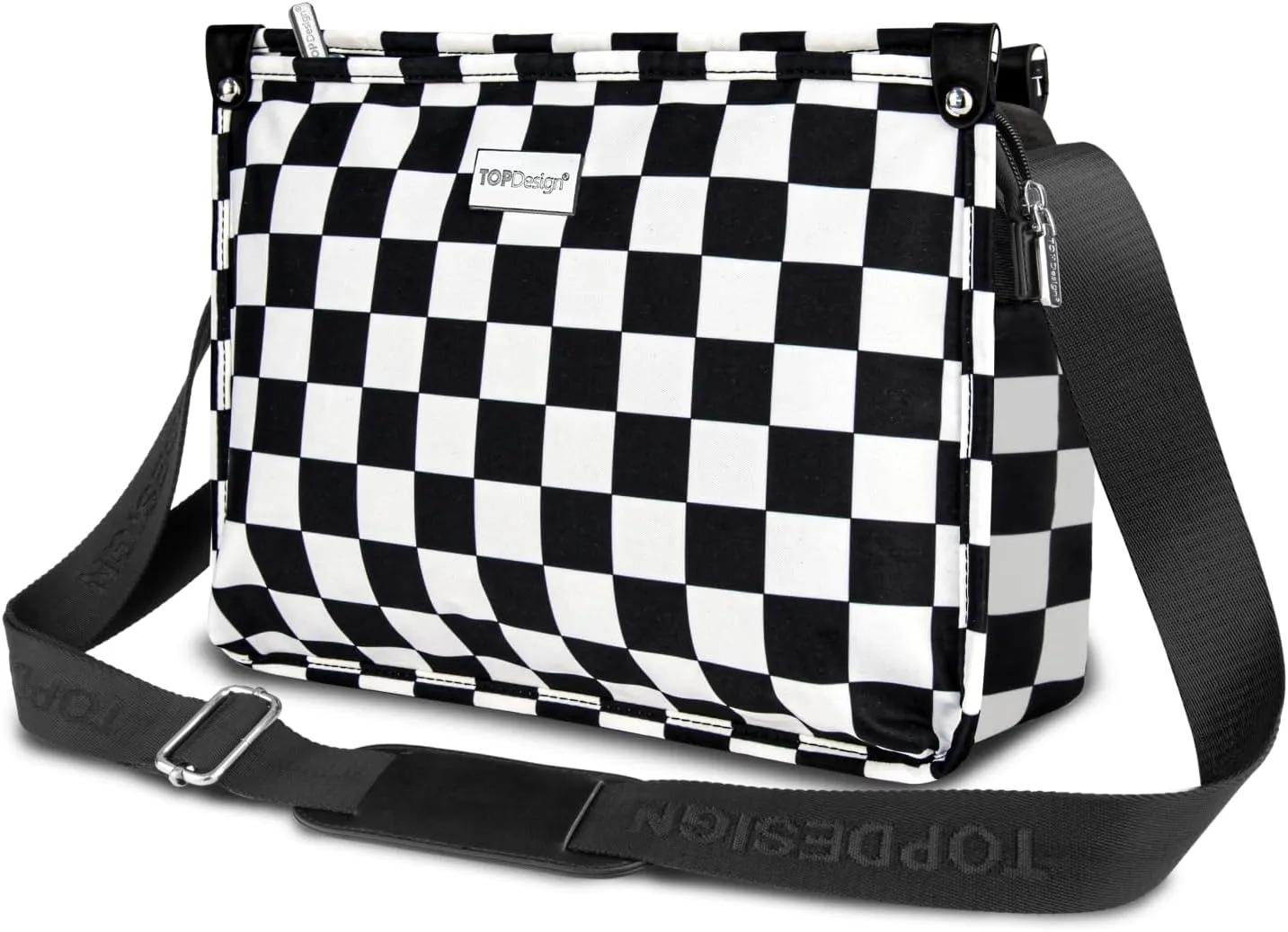 TOPDesign Lightweight Women Crossbody Bag, Shoulder Purse with Multiple Pockets, Triple Zip Handbag with Shoulder Strap