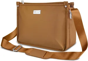 TOPDesign Lightweight Women Crossbody Bag, Shoulder Purse with Multiple Pockets, Triple Zip Handbag with Shoulder Strap