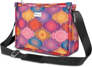 TOPDesign Lightweight Women Crossbody Bag, Shoulder Purse with Multiple Pockets, Triple Zip Handbag with Shoulder Strap