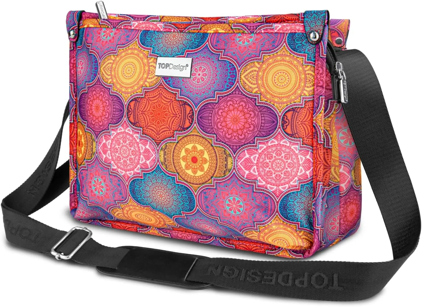 TOPDesign Lightweight Women Crossbody Bag, Shoulder Purse with Multiple Pockets, Triple Zip Handbag with Shoulder Strap