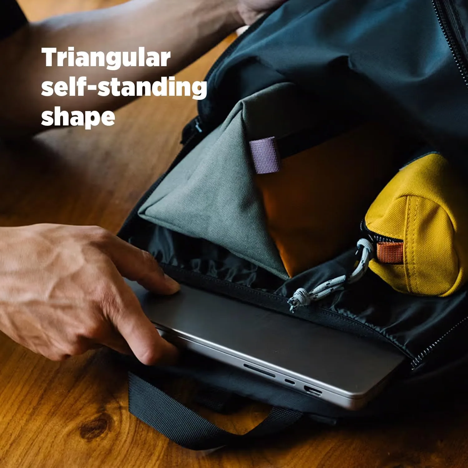 Topo Designs Dopp Kit - Travel Bag for Personal Care Essentials, Self Standing Triangular Shape, Fully Lined for Easy Cleaning, Recycled Nylon (Caribbean)