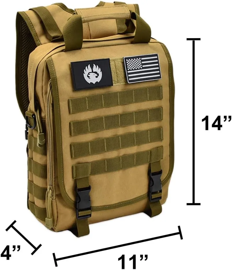 TORCH MOLLE Urban Commuter Backpack Laptop Bag Rucksack for Hiking Cycling Crossfit Light Rucking EDC Gear V2 (Desert)