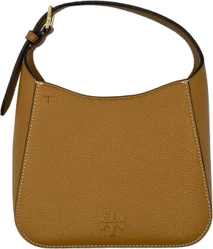 Tory Burch 144690 Thea Tiramisu Brown Pebbeled Leather With Gold Hardware Small Women's Bucket Crossbody Purse