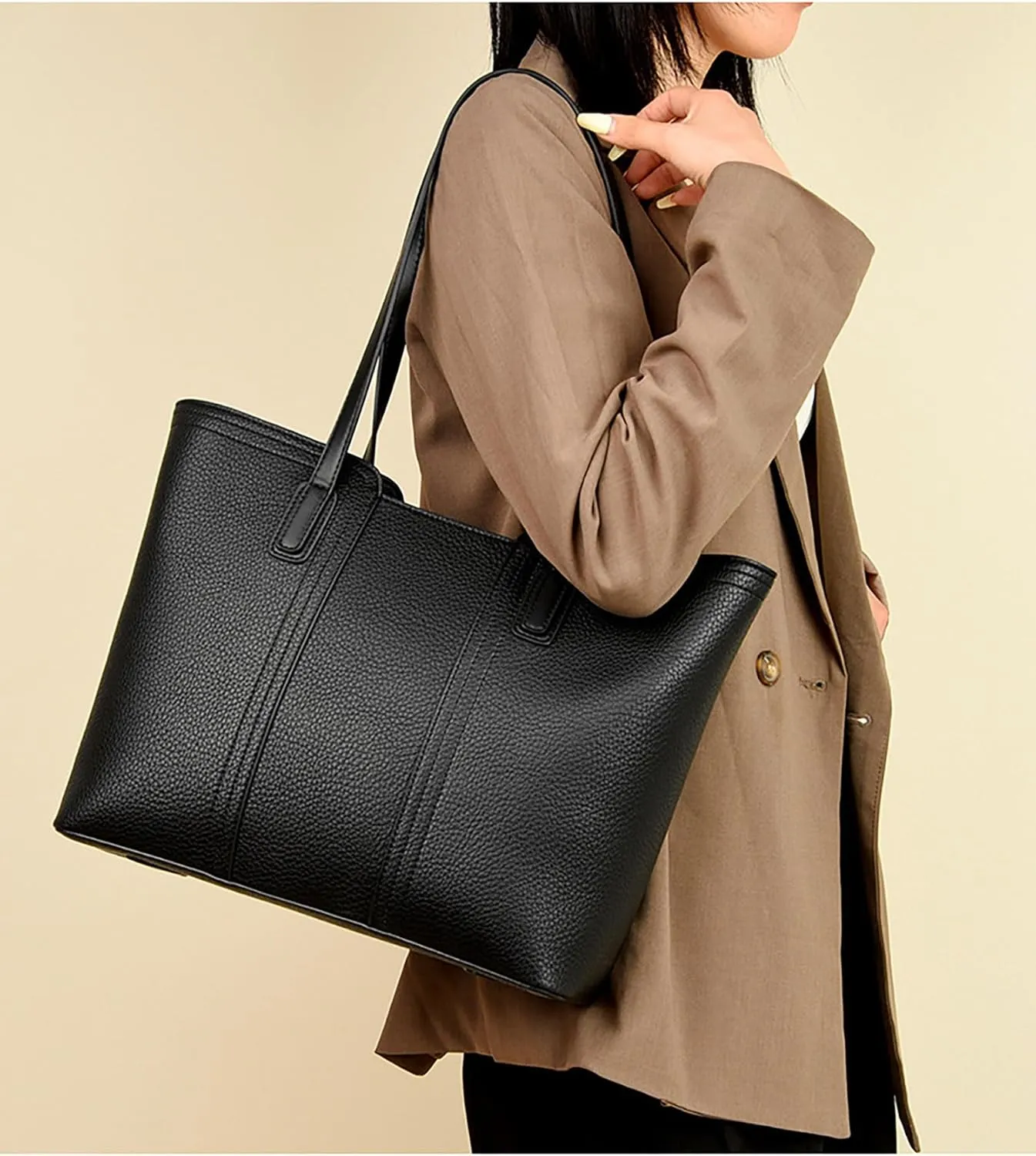 Tote Bag Faux Leather for Women Top Handle Satchel Purse