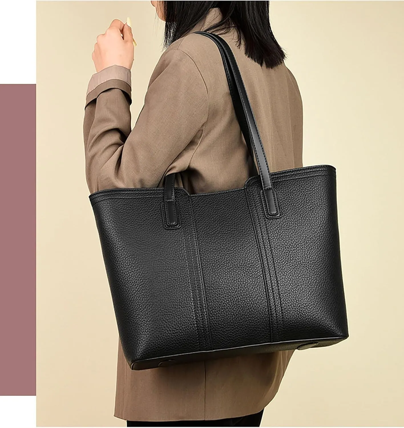 Tote Bag Faux Leather for Women Top Handle Satchel Purse
