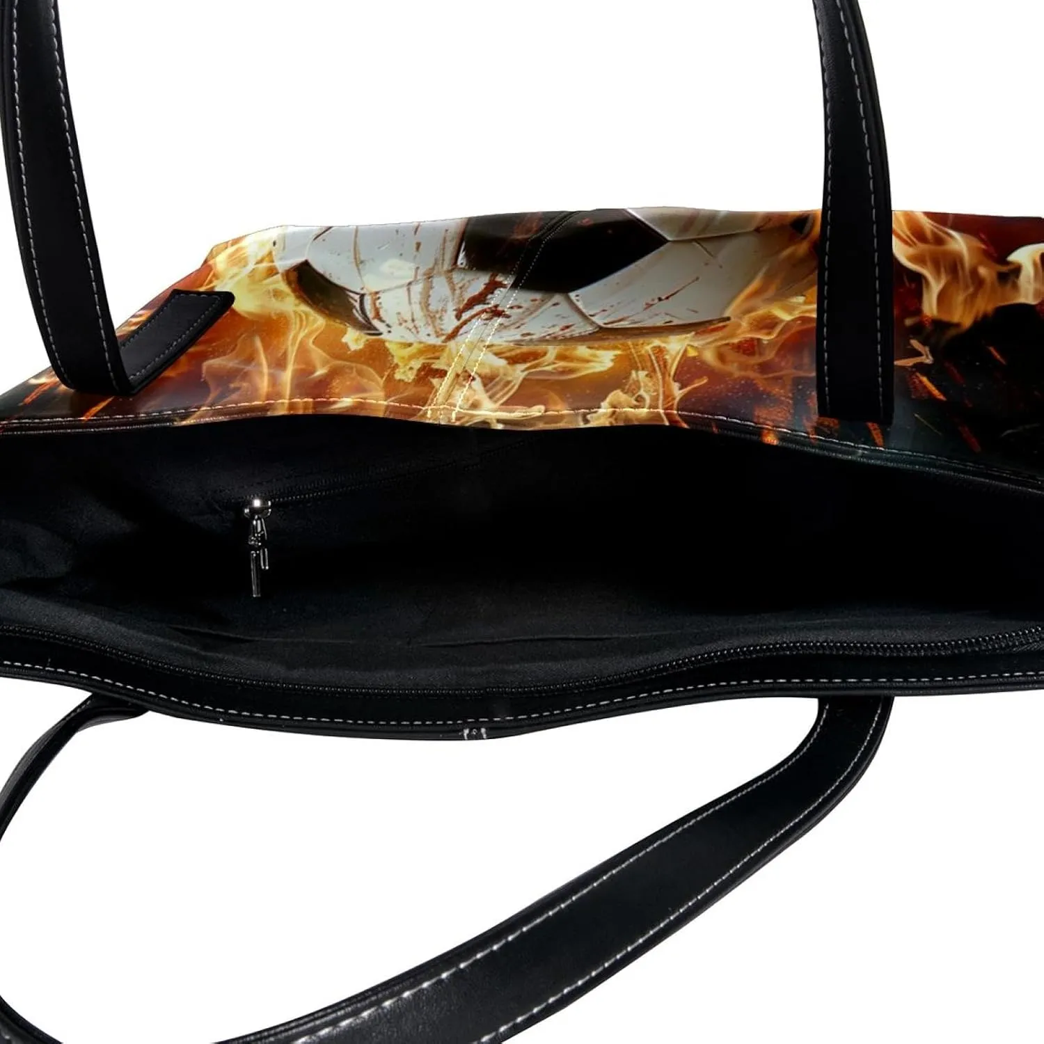 Tote Bag for Women, Large Tote Bag, Tote Bag with Zipper, Modern Flame Football, Womens Tote Bags for Work