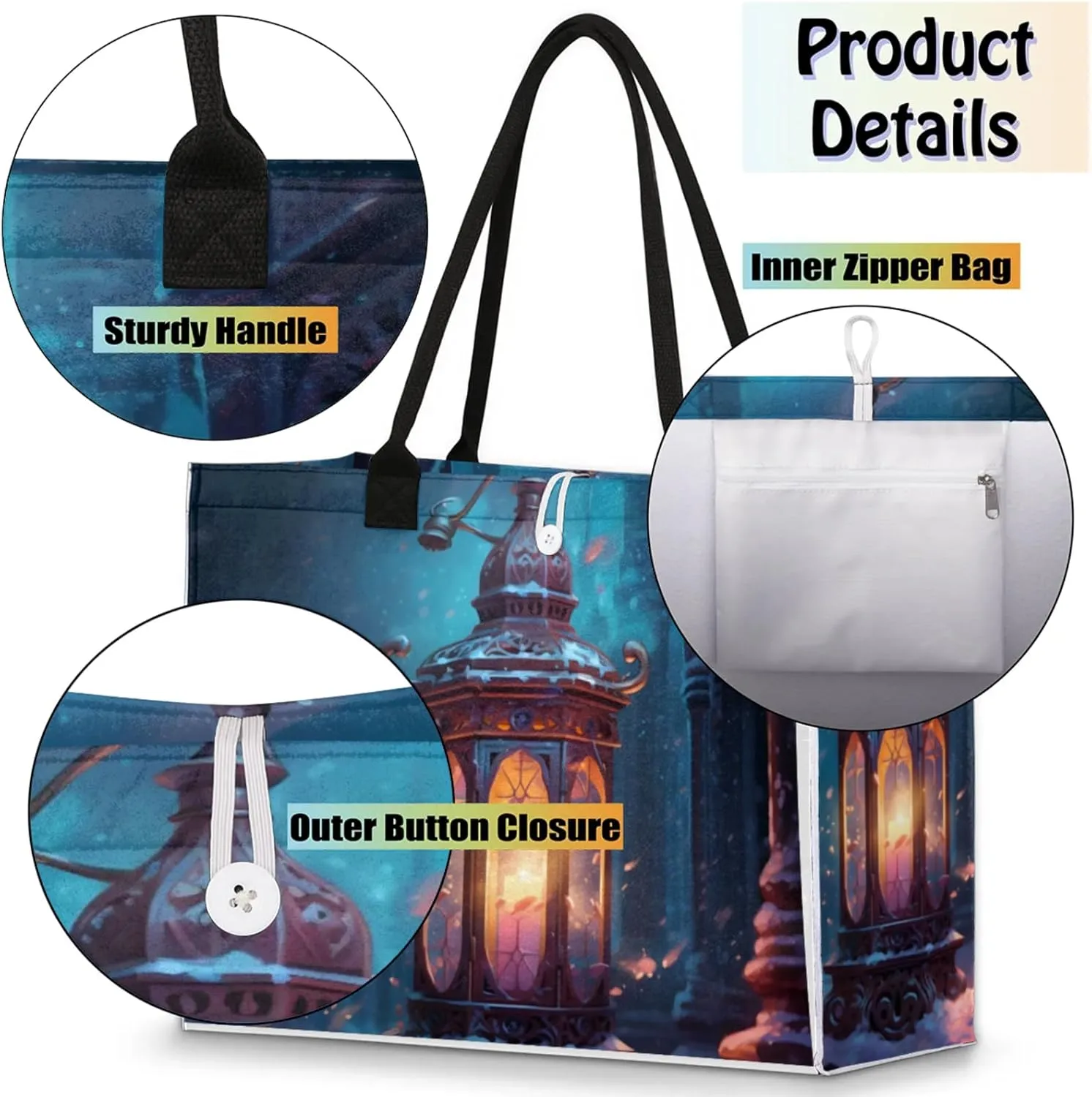 Tote Bag for Women Reusable Canvas Shoulder Bag