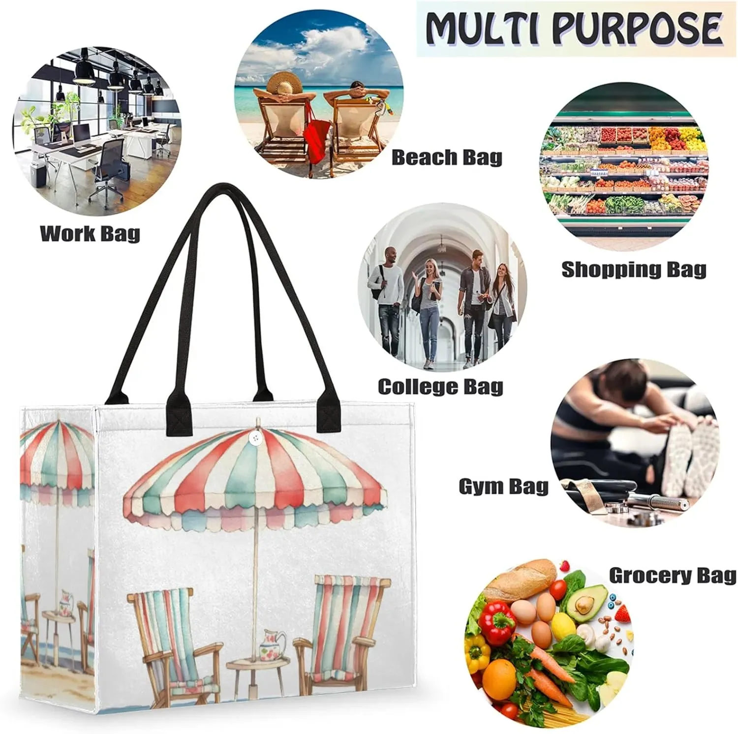 Tote Bag for Women Reusable Canvas Shoulder Bag