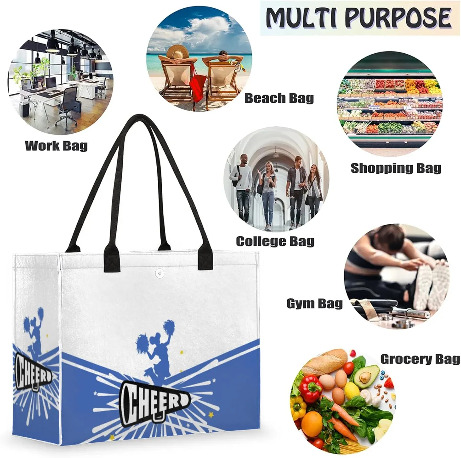 Tote Bag for Women Reusable Canvas Shoulder Bag