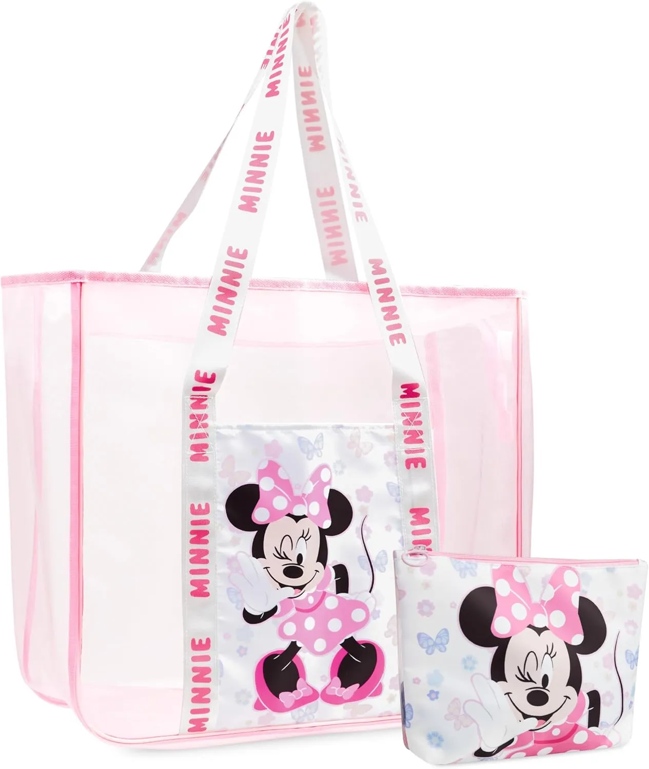 Tote Bag for Women Teens Mesh Beach Bag Travel Bags with Small Pouch