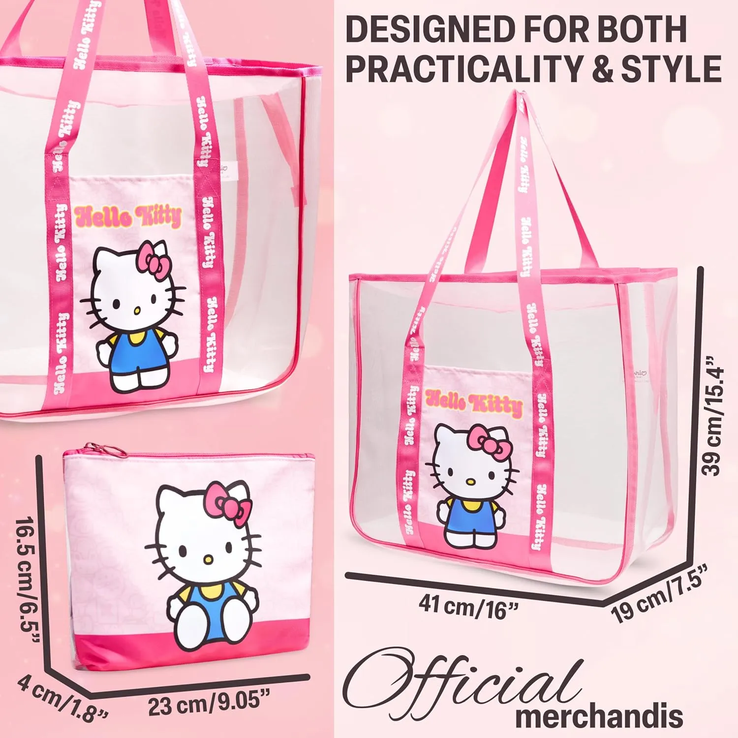 Tote Bag for Women Teens Mesh Beach Bag Travel Bags with Small Pouch