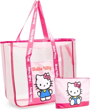 Tote Bag for Women Teens Mesh Beach Bag Travel Bags with Small Pouch