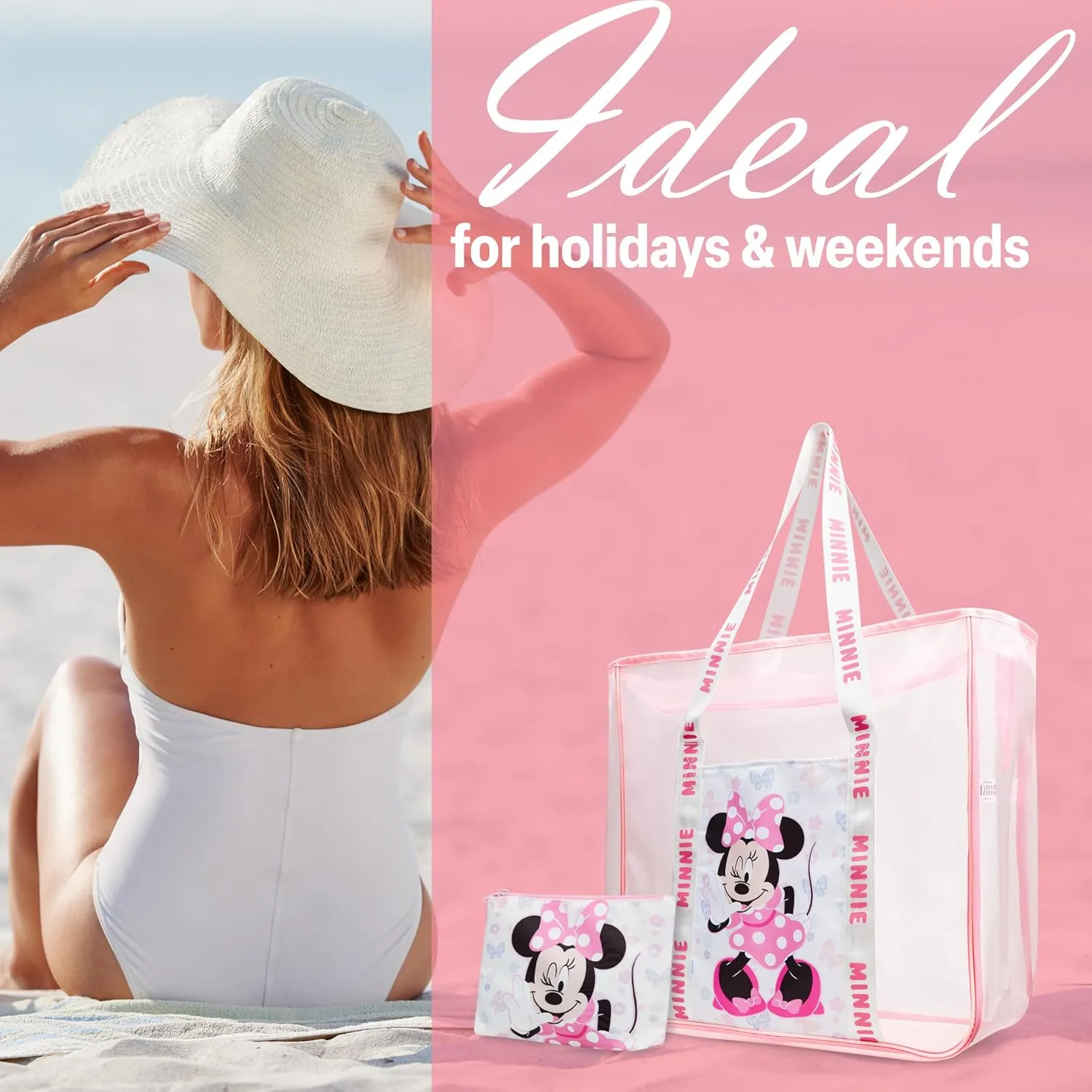 Tote Bag for Women Teens Mesh Beach Bag Travel Bags with Small Pouch