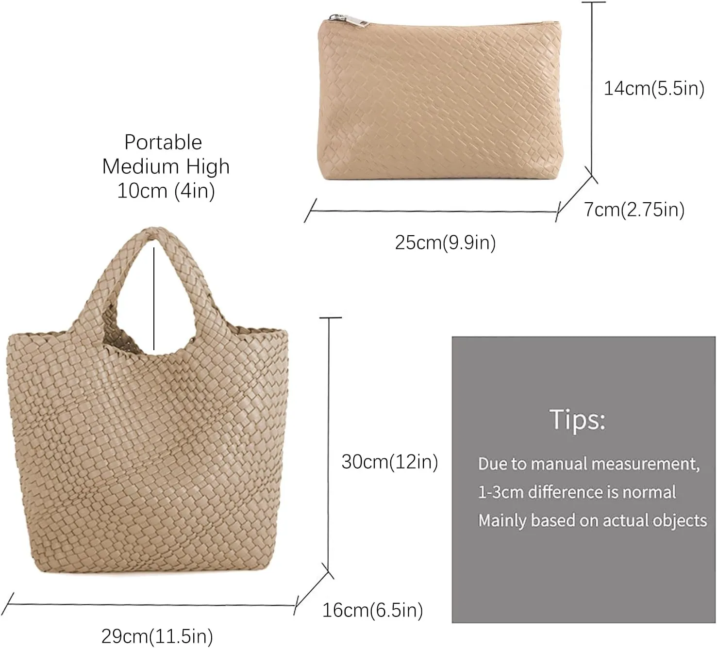 Tote Bag For Women Vegan Leather Handmade Woven Tote Bag Beach Bag Travel Handbag And Purse Top Handle Hobo Tote Bags