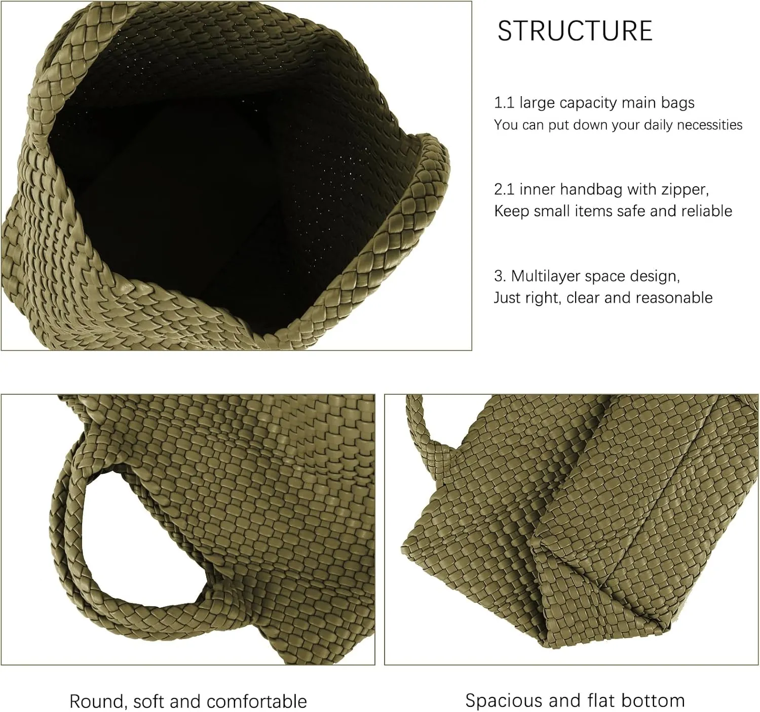 Tote Bag For Women Vegan Leather Handmade Woven Tote Bag Beach Bag Travel Handbag And Purse Top Handle Hobo Tote Bags