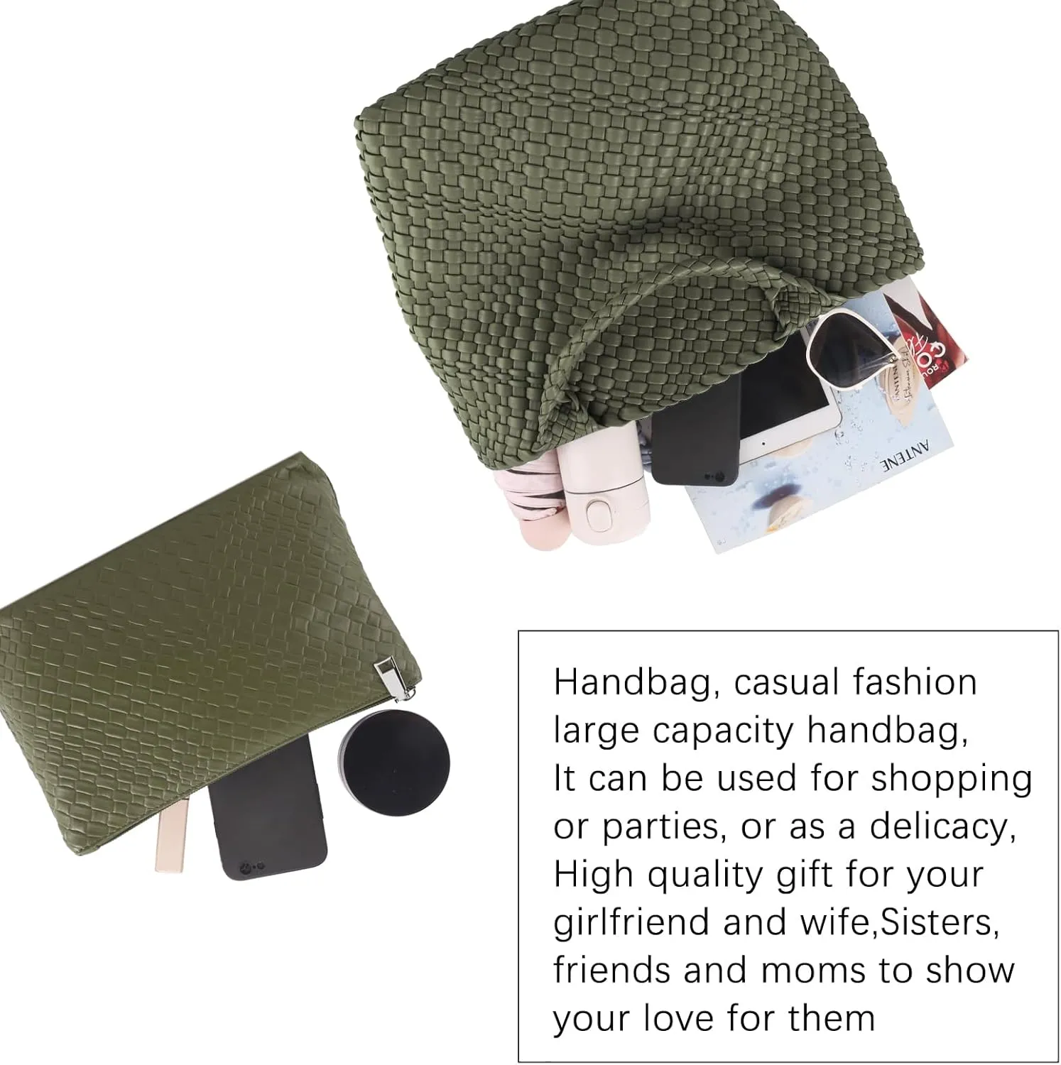 Tote Bag For Women Vegan Leather Handmade Woven Tote Bag Beach Bag Travel Handbag And Purse Top Handle Hobo Tote Bags