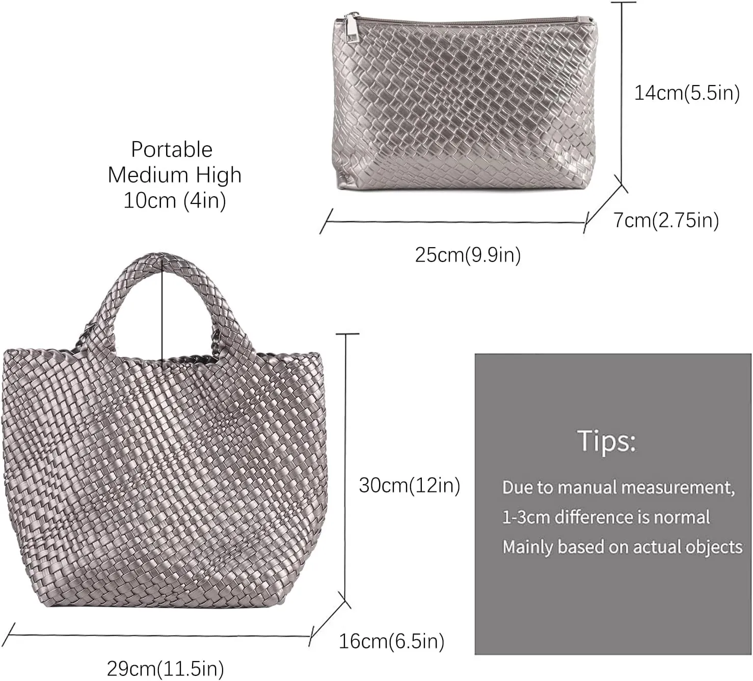 Tote Bag For Women Vegan Leather Handmade Woven Tote Bag Beach Bag Travel Handbag And Purse Top Handle Hobo Tote Bags