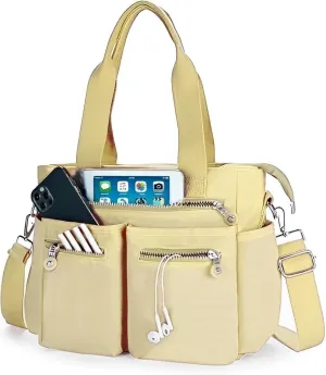Tote Bag for Women work Handbags for Women Crossbody Bags with Multiple Pockets (Yellow)