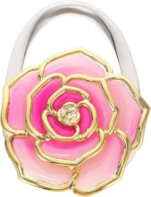 Totority Rose Flower Shaped Folding Handbag Purse Bag Hanger Table Hook Holder (Pink) for Dinning Room Decor