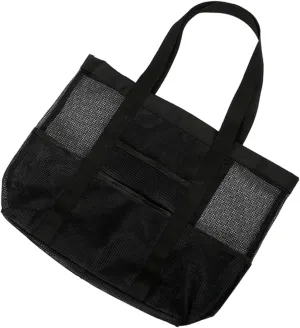 Totority Strong Mesh Beach Bag Travel Tote Zipper Large Storage Space for Beach Travel Sports Mesh Tote Bag