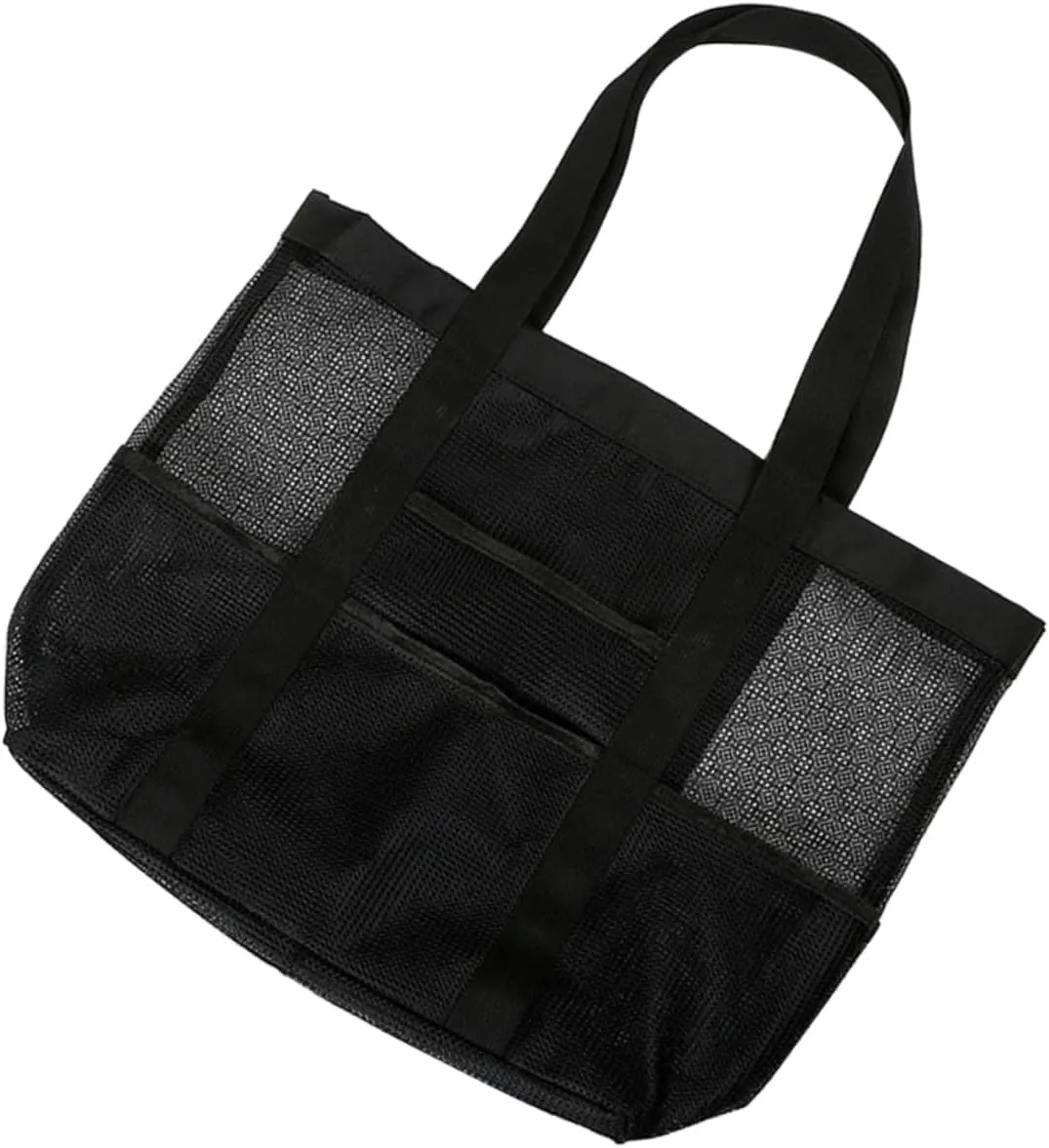 Totority Strong Mesh Beach Bag Travel Tote Zipper Large Storage Space for Beach Travel Sports Mesh Tote Bag