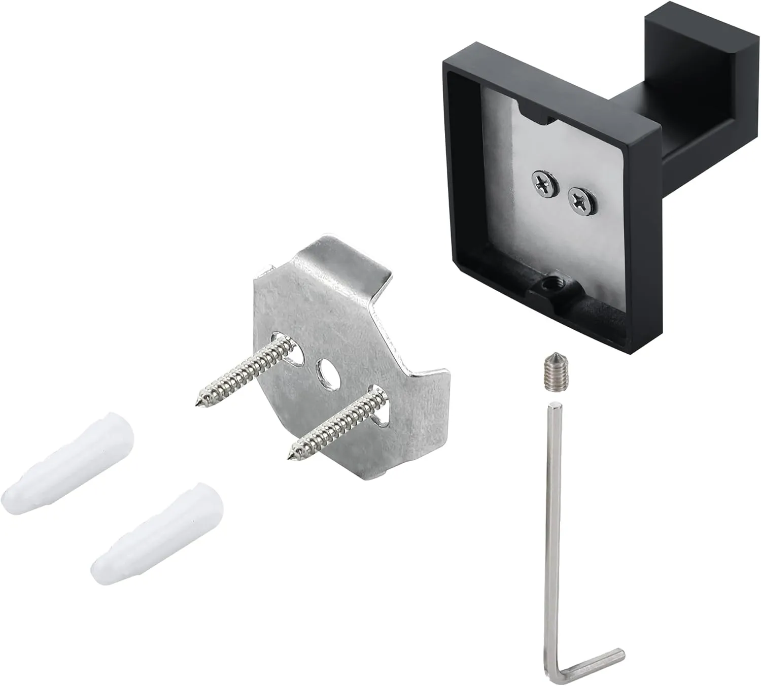 Towel Hooks For Bathrooms, Matte Black Towel Hook For Kitchen Bathroom, SUS304 Stainless Steel Coat Hook, Square Heavy Duty Holder Robe Hooks For Hanging Towels, Coats,Sponges,Wall Mount, 8 Pack