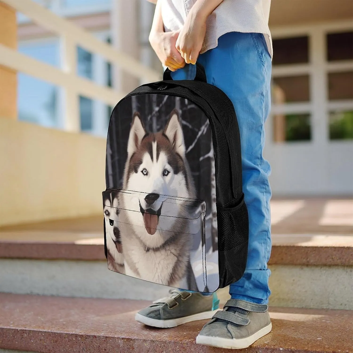 Travel Backpack Lightweight Laptop Backpack Personalized Huskies Casual Backpacks For Men Womens