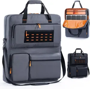 Travel Carrying Case Compatible with Jackery SolarSaga 100W 100X 200W - Solar Panel Storage Bag for 2 Battery Panels with Multiple Pocket