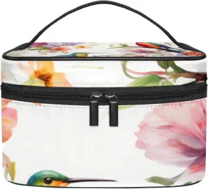 Travel Makeup Bag,Travel Toiletry Bag for Women,Flowers and Birds Flower Bush,Cosmetic Travel Bag