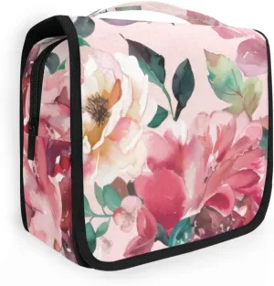 Travel Toiletry Bag Cosmetic Bag Abstract Flower Blooming Design Portable Hanging Cosmetic Case Traveling With Leakproof Compartment Makeup Toiletries Cosmetic Organizer for Women Men