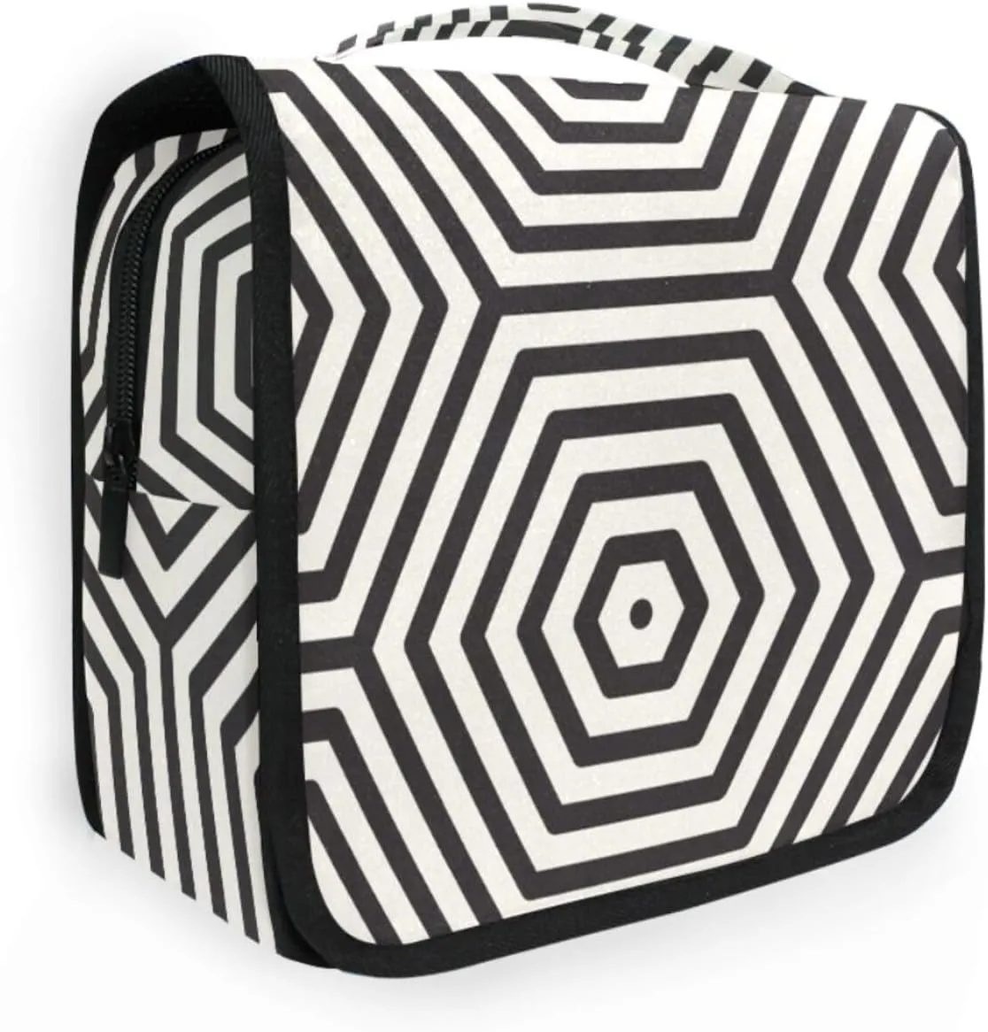 Travel Toiletry Bag Cosmetic Bag Abstract Hexagonal Rhombus Portable Hanging Cosmetic Case Traveling With Leakproof Compartment Makeup Toiletries Cosmetic Organizer for Men Women
