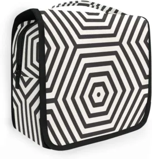 Travel Toiletry Bag Cosmetic Bag Abstract Hexagonal Rhombus Portable Hanging Cosmetic Case Traveling With Leakproof Compartment Makeup Toiletries Cosmetic Organizer for Men Women