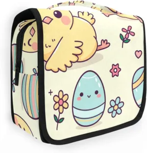 Travel Toiletry Bag Cosmetic Bag Cute Easter Chick Portable Hanging Cosmetic Case Traveling With Leakproof Compartment Makeup Toiletries Cosmetic Organizer for Women Men