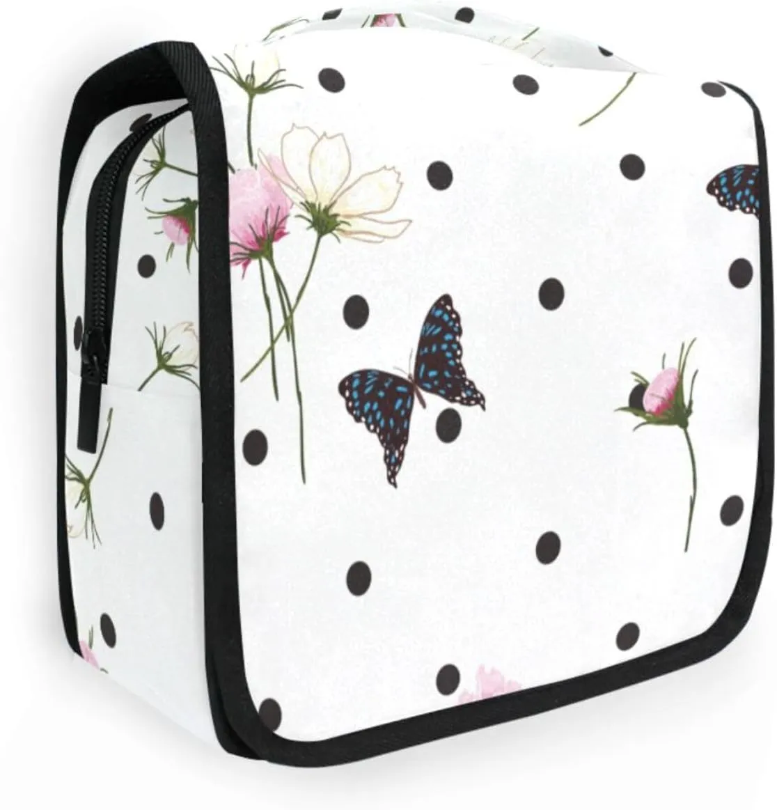 Travel Toiletry Bag Cosmetic Bag Cute Wildlife Flowers Portable Hanging Cosmetic Case Traveling With Leakproof Compartment Makeup Toiletries Cosmetic Organizer for Women Men